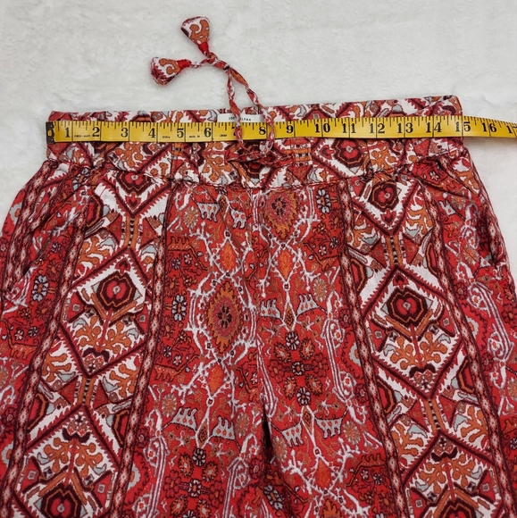Rachel Zoe Multicolor Boho Linen Crop High Rise Pull On Pants Size S - Picture 6 of 11